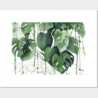 Abstract Monstera Posters and Art